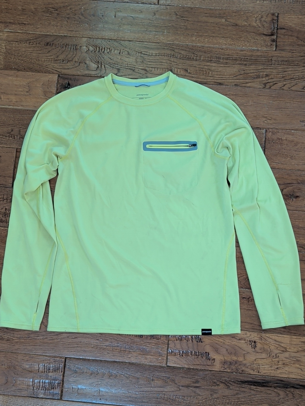 Patagonia capeline Neon Yellow Men's Polyester Performance Top